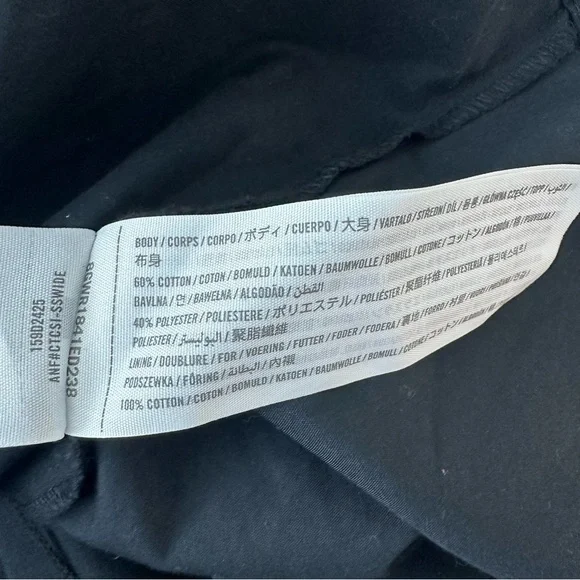 Abercrombie Fitch Black Poplin Pintuck Pleated Bust Midi Dress Petite Large LP - Picture 5 of 5